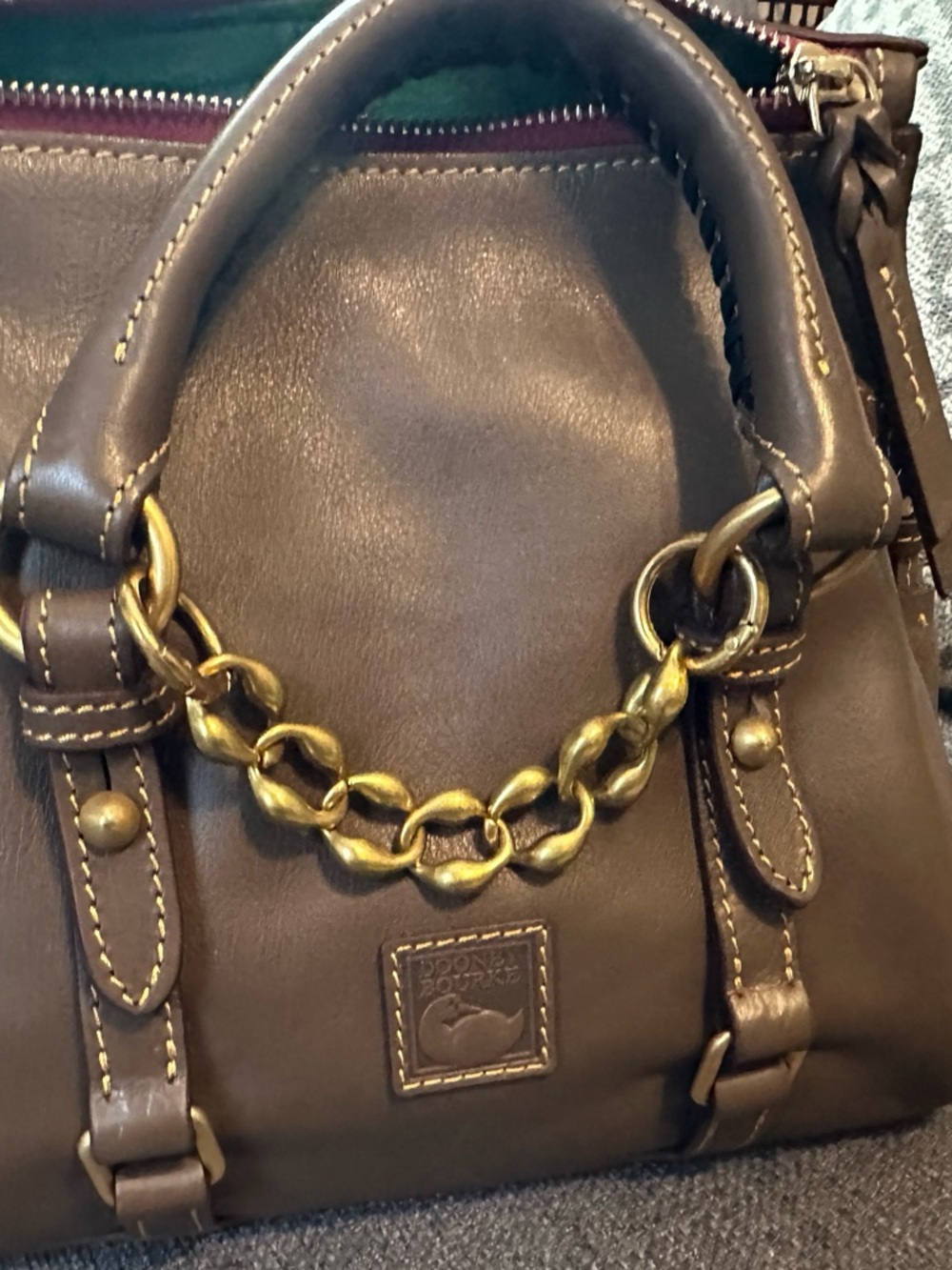 Dooney & Bourke Florentine Satchel in color Elephant - Will Include Chain - Picture 2 of 8